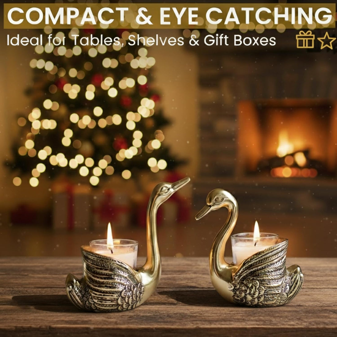 Pair of Swan Candle Holder | Wedding or House Warming Gift | Good Luck and Love Gift (Candles Included)
