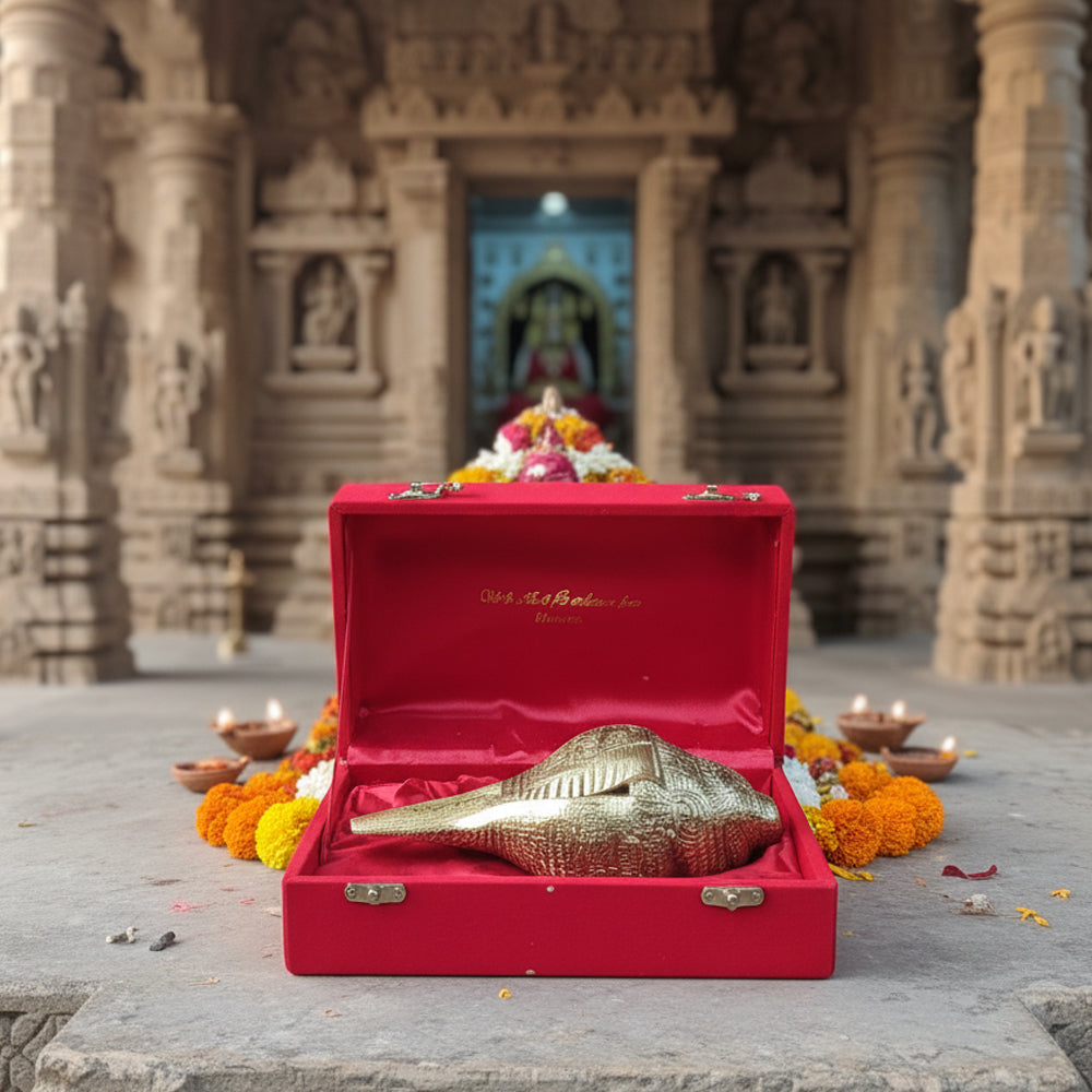Metal Ganesha on Shankh | Perfect Spiritual Showpiece