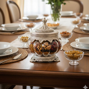 Heritage Glass Bowl Set For Dry Fruit And Candy For Home & Office Table Decoration