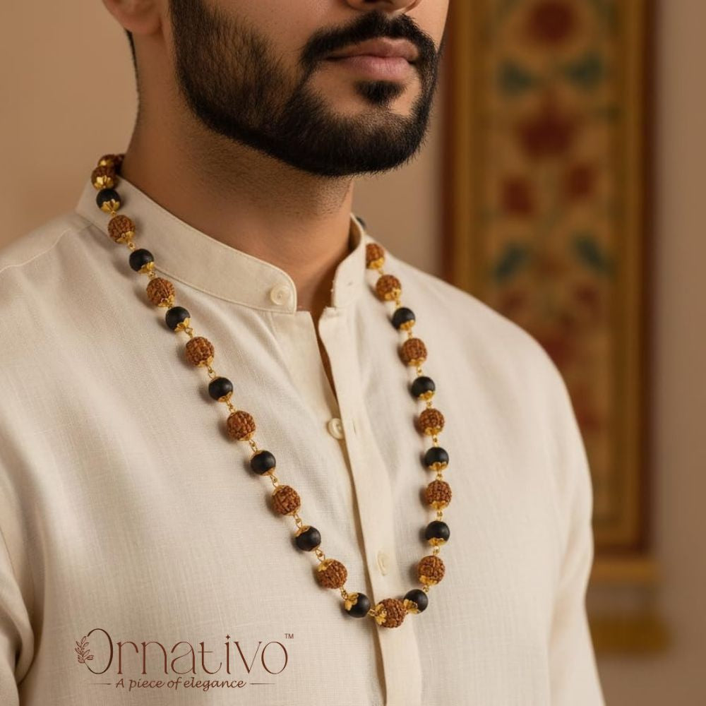 Gold Plated Rudraksha Karungali Mala