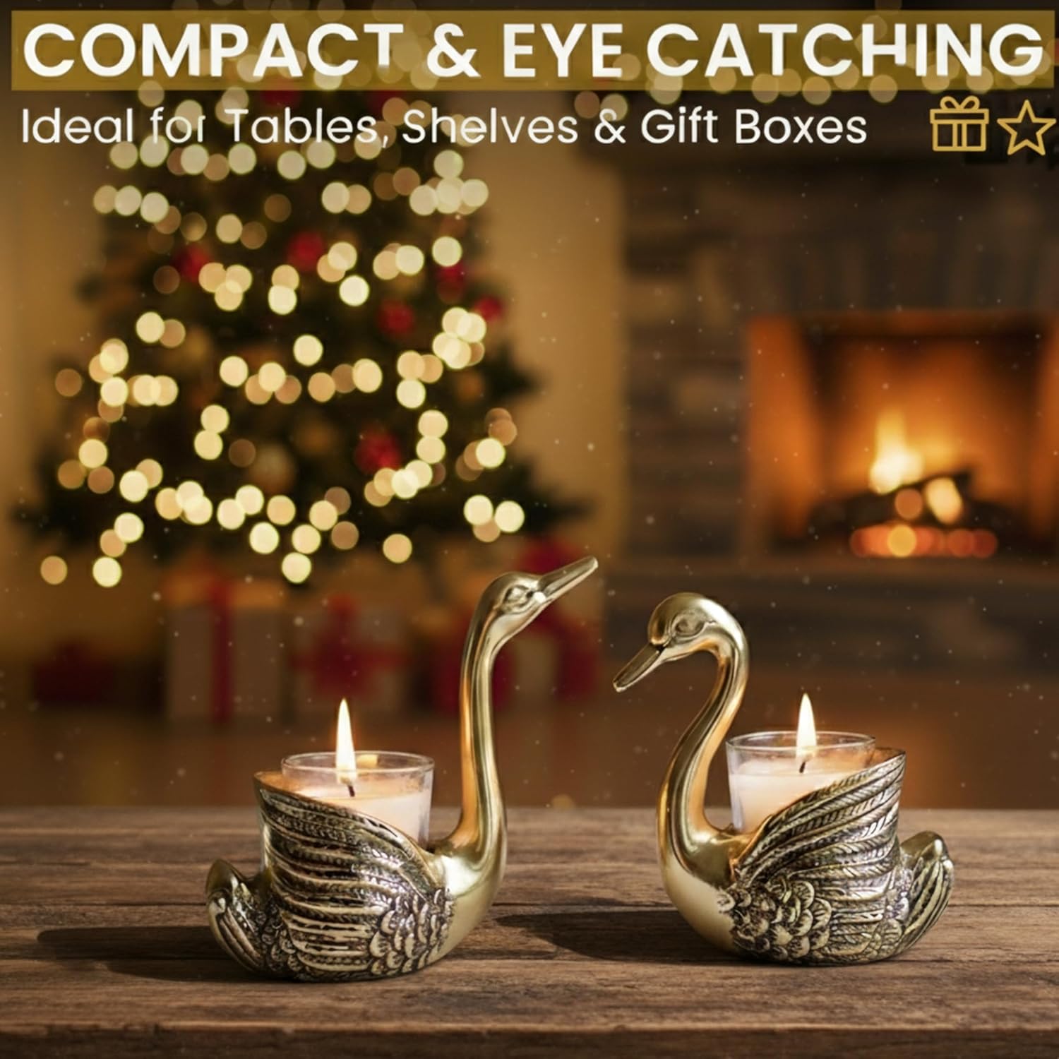 Pair of Swan Candle Holder | Wedding or House Warming Gift | Good Luck and Love Gift (Candles Included)