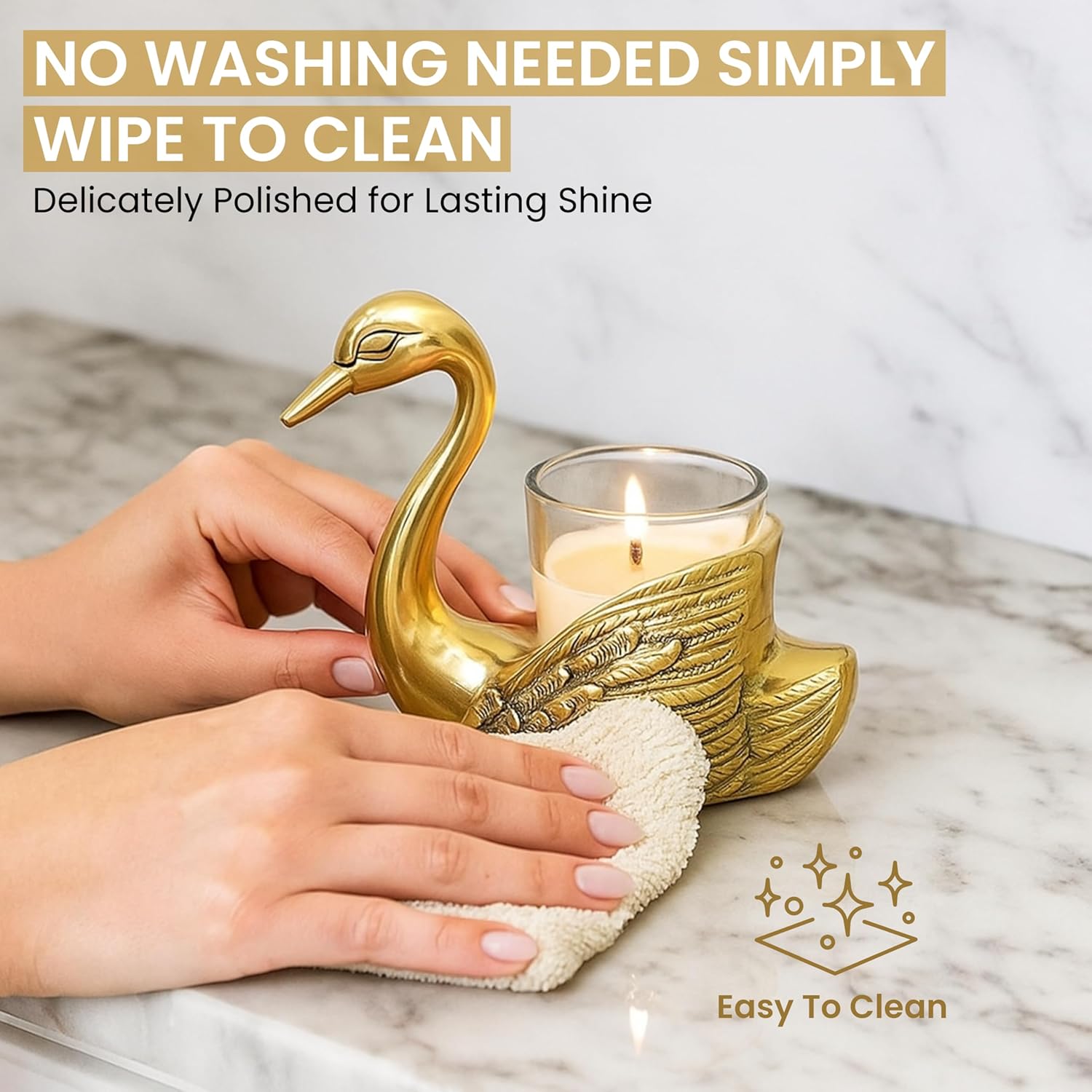 Pair of Swan Candle Holder | Wedding or House Warming Gift | Good Luck and Love Gift (Candles Included)